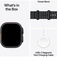 Apple Watch Ultra 2 LTE 49 мм (титановый корпус, черный/черный, ремешок из эластомера M) Image #9
