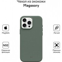 Magssory Eco Leather Case Khaki для iPhone 16 Pro Max CLT029k Image #2