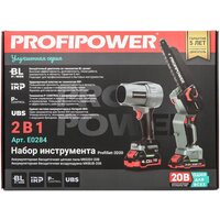 Profipower ProfiSet-2D20 (воздуходувка, цепная пила, 2 АКБ) Image #3