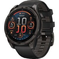 Garmin Fenix 8 Sapphire, Titanium 47мм (угольно-черный DLC, пепельно-черный силиконовый ремешок) Image #1
