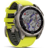 Garmin Fenix 8 Solar, Sapphire 47мм (титановый серый с желтым ремешком) Image #2
