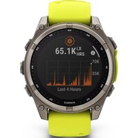 Garmin Fenix 8 Solar, Sapphire 47мм (титановый серый с желтым ремешком) Image #3
