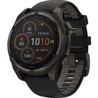 Garmin Fenix 8 Solar, Sapphire 47мм (титановый угольно-серый DLC с черным ремешком)