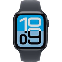 Apple Watch SE 3 44 мм (алюминиевый корпус, полуночный/полуночный, спортивный силиконовый ремешок M/L) Image #2