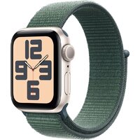 Apple Watch SE 2 40 мм (алюминиевый корпус, звездный свет/зеленый, нейлоновый ремешок) Image #1
