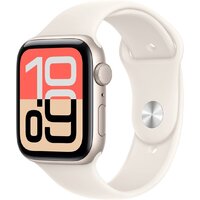 Apple Watch SE 3 44 мм (алюминиевый корпус, звездный свет/звездный свет, спортивный силиконовый ремешок S/M) Image #1