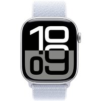 Apple Watch Series 10 46 мм (алюминиевый корпус, серебристый/голубой, нейлоновый ремешок) Image #2