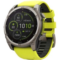 Garmin Fenix 8 Solar, Sapphire 51мм (титановый, желтый силиконовый ремешок)