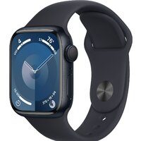 Apple Watch Series 9 41 мм (алюминиевый корпус, полуночный/полуночный, спортивный силиконовый ремешок S/M) Image #1