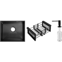 Schtoff Undermount Best Decor Black 5545 + коландер KR-1 BLACK+ дозатор SD-1 BLACK