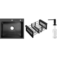 Schtoff Best Decor Black 5550 + коландер KR-1 BLACK + дозатор SD-1 BLACK