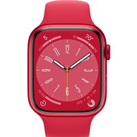 Apple Watch Series 8 45 мм (алюминиевый корпус, красный/красный, спортивный силиконовый ремешок M/L) Image #2