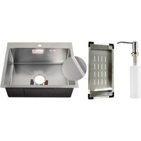 Schtoff Best Decor Silver 5550 + коландер металл K-1 BLACK + дозатор SD-1 SILVER