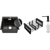 Schtoff Best Decor Black 4550 + коландер KR-1 BLACK + дозатор SD-1 BLACK, комплект