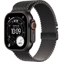 Apple Watch Ultra 3 LTE 49 мм (титановый корпус, черный/черный, миланская петля M)