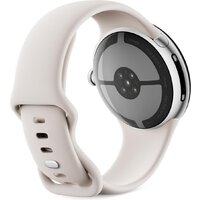 Google Pixel Watch 4 LTE 45 мм (глянцевый серебристый/фарфор, спортивный силиконовый ремешок) Image #5