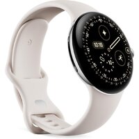 Google Pixel Watch 4 LTE 45 мм (глянцевый серебристый/фарфор, спортивный силиконовый ремешок) Image #2