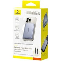 Baseus PicoGo AM41 Ultra-Slim Qi2 Magnetic Power Bank 10000mAh (серый) Image #5