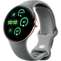 Google Pixel Watch 3 41 мм (золотистый шампань/лесной орех, спортивный силиконовый ремешок)