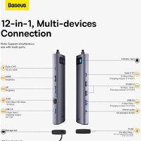 Baseus Metal Gleam Series 12-in-1 Multifunctional Type-C Hub Docking Station WKWG020213 Image #7