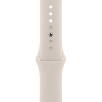 Apple Watch Series 9 45 мм (алюминиевый корпус, звездный свет/звездный свет, спортивный силиконовый ремешок M/L) Image #3