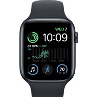 Apple Watch SE 2 44 мм (алюминиевый корпус, полуночный/полуночный, спортивный силиконовый ремешок S/M) Image #2