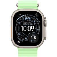 Apple Watch Ultra 3 LTE 49 мм (титановый корпус, природный/салатовый, ремешок из эластомера) Image #2