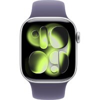 Apple Watch Series 11 42 мм (алюминиевый корпус, серебристый/фиолетовый туман, спортивный силиконовый ремешок S/M) Image #2