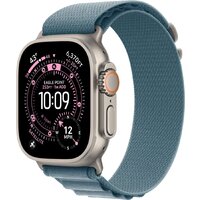 Apple Watch Ultra 3 LTE 49 мм (титановый корпус, природный/голубой, текстильный ремешок размера M)