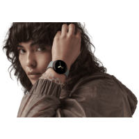 Google Pixel Watch (глянцевый серебристый/угольный, спортивный силиконовый ремешок) Image #3