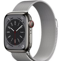 Apple Watch Series 8 LTE 41 мм (корпус из нержавеющей стали, графит/миланский графитовый) Image #1